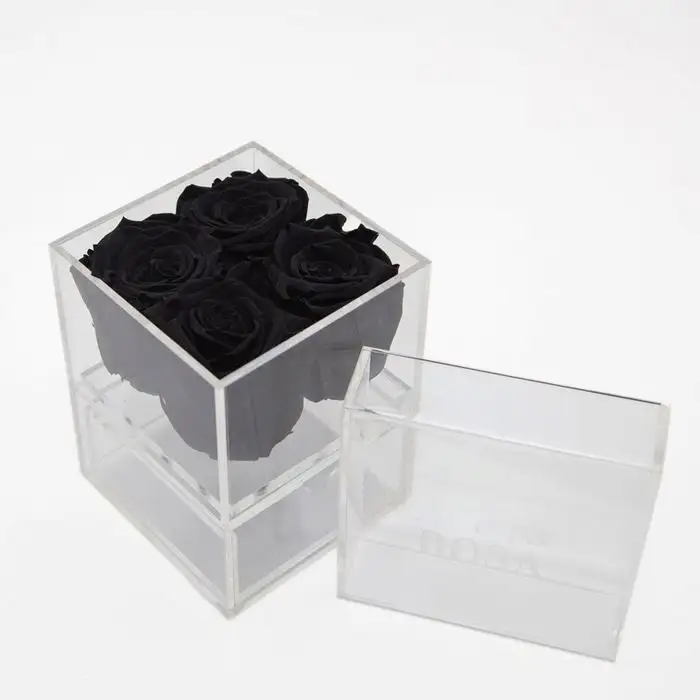 BaiWo özel logo çiçek kağit kutu çizgili gül silindir temizle yuvarlak ve çikolata çekmece çiçek kutusu