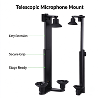 Support de microphone télescopique léger Dr.MIC C-1303, accessoire pour guitare et violon, pince de fixation pour enregistrement en direct