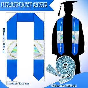 Estola de Graduación con Banderas de Países Mixtos + Cordones de Honor Estilo Bandera, Regalo de Graduación - Product Image 2
