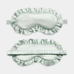 מותאם אישית 100% מולברי טקסטיל הביתה צבע רגיל ruffles ורוד מצעים כרית העברת עיניים ספק מסכת - Product Image 3