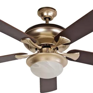 52インチEuropean Style Air Cooling Fan Home Decorative Rose Gold Ceiling FanとLight 5 MDF Blades、Pull Chain Control