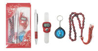 Ensemble de perles de prière musulmanes pas cher pour l'Aïd, comprenant une boussole, 33 perles de Tesbih, un stylo, un compteur numérique avec boîte, en plastique, cadeaux de Ramadan pour enfants
