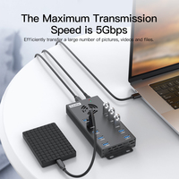Hub USB 3.0 Sipolar A-423 de 10 Puertos y 120W de Alta Potencia - Estación de Carga Rápida de 2A para Teléfonos y Tabletas