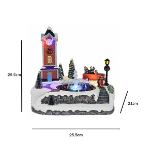 Ensemble de <span class=keywords><strong>village</strong></span> de Noël enchanteur en résine avec lumières LED pour décor festif de souvenirs de centre commercial - Product Image 2