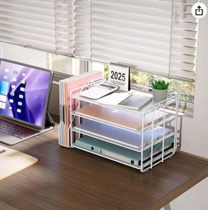 4-Tier Paper Organizer With Magazine Holder Desk Organizers and Accessories Desk Accessories File Organizer - Product Image 4