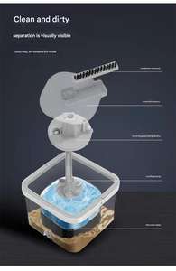 Mopa con Mango Giratorio de 360°, Mopa Plana de Limpieza sin Esfuerzo, con Separación de Agua Sucia, para Uso en el Hogar y la Oficina - Product Image 6