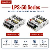 Jiangtek LPS-50 50W 12V 24V Fuente de Alimentación Conmutada Regulada Industrial Ultra Delgada de 30mm con Carcasa Metálica para Tiras LED AC DC