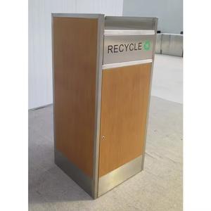 Poubelle en acier inoxydable, facile à nettoyer, bac de recyclage des déchets publics - Product Image 4