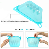 Tas Silikon Lipat Reusable Ramah Lingkungan Bebas BPA LFGB untuk Anak-Anak, Tas Selempang Pantai, Tas Kosmetik, Tas Makan Siang, Tas Makanan, dengan Logo Custom