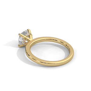 แหวนแต่งงาน/หมั้นสไตล์วินเทจ ดีไซน์วินเทจ ทองคำ 10k, 14k สีเหลือง ประดับเพชรทรงคุชชั่นจากแล็บ พร้อมเพชรเม็ดเล็กๆ รอบวง - Product Image 2