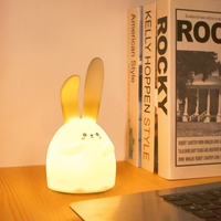 Lampe LED USB à capteur tactile en forme de lapin, mignonne lampe de chevet, lampe de table tactile, veilleuse pour enfants, veilleuse pour chambre d'enfant