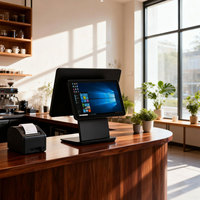 Nouveau design ultra fin en aluminium noir, terminal POS 15,6 pouces, processeur Intel I5, Wi-Fi 6, Bluetooth 5.2, vente en gros d'usine OEM/ODM