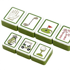 Jeu de Mahjong en Acrylique Vert avec Logo Personnalisé, Thème Golf, Style Américain, Jeu de Table pour 4 Joueurs - Product Image 3