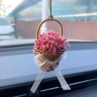 Hochwertiger Universal-Autospiegelanhänger für Mädchen mit ewig haltbaren Trockenblumen, Schleierkraut und Blattadern