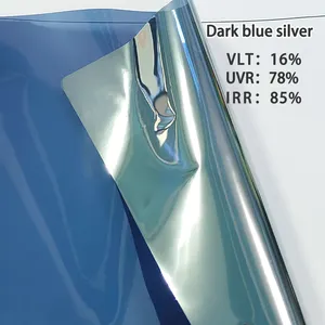 Blau Silber Wärme isolier folie Dachfenster Glas Sonnenschutz folie Einweg perspektive Architektur beschattung Home Solar folie