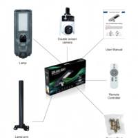 Super Version MJ-SSTHC Lampe Solaire de Rue à Double Caméra 800W 1200W avec Surveillance CCTV 4G WIFI et 2 Objectifs