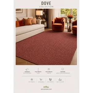 พรมปูพื้นโพลีโพรพิลีน Petra Dove 50035 สีชมพู ความหนา 16 มม. เหมาะสำหรับสัตว์เลี้ยง ทนทานต่อการใช้งานหนัก สำหรับห้องนั่งเล่น ทางเดิน ใช้งานได้อย่างยั่งยืน - Product Image 3