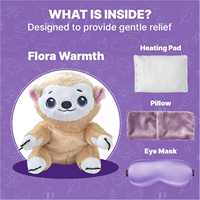 Coussin chauffant en peluche personnalisé pour micro-ondes avec masque oculaire, parfum lavande, peluche douce, pack chauffant, OEM ODM, vente en gros