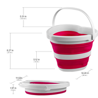 Ember tempat air lipat portabel ringan untuk berkemah, warna pink berbentuk hati, mini, dari karet plastik