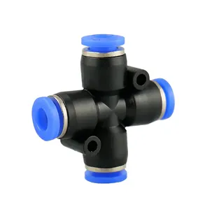 Four Way Joint Pneumatic Accessories PU Air Pipe Joint