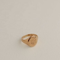 Ruyi bijoux nom initial bague unisexe ovale Rose chevalière Pinky bague gravable diamant pierre pour mariage fiançailles cadeau fête