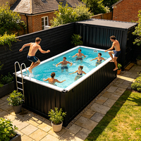 Piscine en fibre de verre avec fenêtre en acrylique transparente, modulaire 4/5/6M, piscine hors sol pour l'extérieur