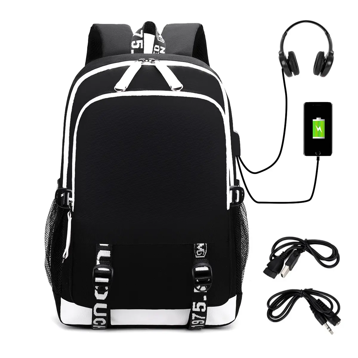 Customize USB Charging Fashionable School Shoulder Bag Teenager Children School Backpack For Boys And Girls