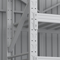 Étagère d'entrepôt pliable à 4 niveaux, réglable, sans boulons, en acier, finition enduite de poudre durable, construction laminée à froid, usage léger