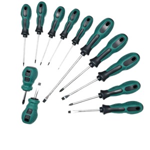 ชุดไขควง 12 ชิ้น หัวแฉก หัวแบน ด้ามจับแม่เหล็กกันลื่น ชุดเครื่องมือ DIY - Product Image 1