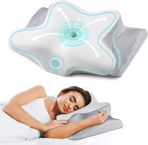 Almohada Ergonómica para el Cuello, Almohada Ortopédica de Espuma Viscoelástica con Forma de Mariposa para Aliviar el Dolor de Cuello al Dormir - Product Image 1
