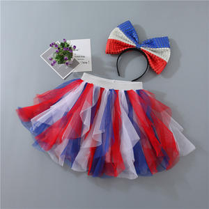 4 juillet fête nationale enfant en bas âge Boutique vêtements <span class=keywords><strong>jupe</strong></span> en <span class=keywords><strong>tulle</strong></span> Costume personnalisé enfants filles Tutu jupes - Product Image 1