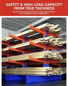 Estantería Cantilever Doble de 5 Niveles, Acero con Recubrimiento en Polvo Azul, Sistema de Almacenamiento Industrial Ajustable - Product Image 4