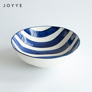 Tasse Joyye en céramique à café, 1 pièce, peinture à la main, ligne bleue, transparente, glacée, 180 ml - Product Image 5