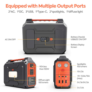 Estación Generadora de Energía Portátil Powkey R100 con Panel Solar de Iones de Litio de 39600mAh y 100W, Energía Verde para Acampar al Aire Libre y Uso Doméstico - Product Image 3
