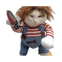 Costume d'Halloween d'hiver pour chien et chat de petite et moyenne taille, vêtements pour animaux de compagnie, accessoires en tissu rayé hip-hop