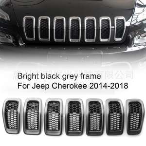 Embellecedor de Rejilla Delantera para Jeep Cherokee, 7 Piezas, Plástico ABS, Plateado, Negro, Gris, Compatible con Modelos 2014-2018 - Product Image 2