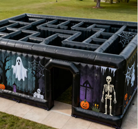 Labyrinthe gonflable de qualité commerciale sur le thème d'Halloween, en PVC, personnalisable en couleur/taille/logo, facile à installer, jeux gonflables pour enfants