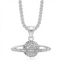 Colliers pendentifs Hip Hop Celestial the Earth en acier inoxydable étanche, sertis de zircons CZ, bijoux de mode pour hommes, vente en gros