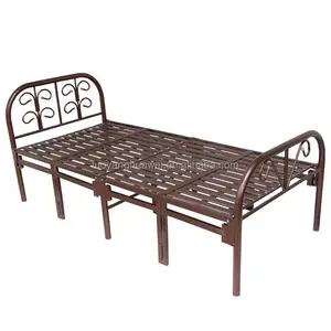 Cheap Indian Style Folding Beds For Bedroom Space Saving Portable Folding Metal Bed Frame Single Metal Bed Frame