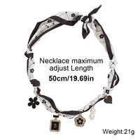 Haut de gamme bohème lumière luxe été foulard en soie collier perle pendentif transfrontalier à la mode chaîne de cou