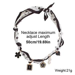 Haut de gamme bohème lumière luxe été foulard en soie collier perle pendentif transfrontalier à la mode chaîne de <span class=keywords><strong>cou</strong></span> - Product Image 5