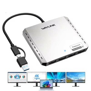 Adaptador de Pantalla Universal WAVLINK 4 en 1 <span class=keywords><strong>DisplayLink</strong></span> DL7400 4K 120Hz/8K Tipo C de Aleación de Aluminio - Product Image 5