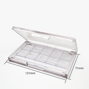 Paleta de maquiagem acrílica de plástico, logotipo personalizado, 10 cores, sombra nude, transparente - Product Image 2