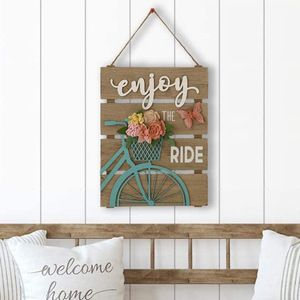 Decorazioni da Parete <span class=keywords><strong>in</strong></span> Legno per <span class=keywords><strong>Casa</strong></span>, Soggiorno e Camera da Letto, Tavola Decorativa Rettangolare <span class=keywords><strong>in</strong></span> Stile Country, Lavagna Creativa con Alfabeto - Product Image 2