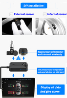 Mobil USB 5 Ban Android TPMS untuk Pemutar DVD Radio dengan Sensor Eksternal Sistem Pemantauan Tekanan Ban Nirkabel Tpms untuk Mobil