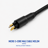 Connecteur sous-marin étanche HYSF SUBSEA MCBH3F Micro 3 broches femelle 7/16-20UNF, prise électrique sous-marine pour ROV