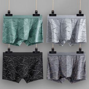 Calzoncillos Bóxer de Algodón para Hombre, Cintura Media, con Estampado de Monograma y Rayas, Transpirables, Venta de Fábrica - Product Image 1