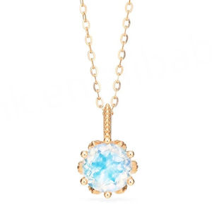 สร้อยคอเงินแท้ 925 ดีไซน์แฟชั่น ประดับพลอยมูนสโตนธรรมชาติทรงกลม สำหรับคนเกิดเดือนมิถุนายน ขายส่ง - Product Image 3