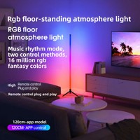 Lámpara de pie de PVC inteligente LED RGB con alimentación USB para control remoto, ideal para dormitorio, sala de estar y como lámpara de cabecera.