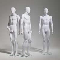 Maniquí de Plástico Blanco sin Pintar M086-BBTZ-PP, Maniquí Masculino de Plástico Crudo para Exhibición de Ropa